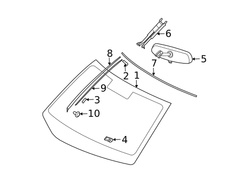 Glass - Windshield for 2007 Nissan Murano #0