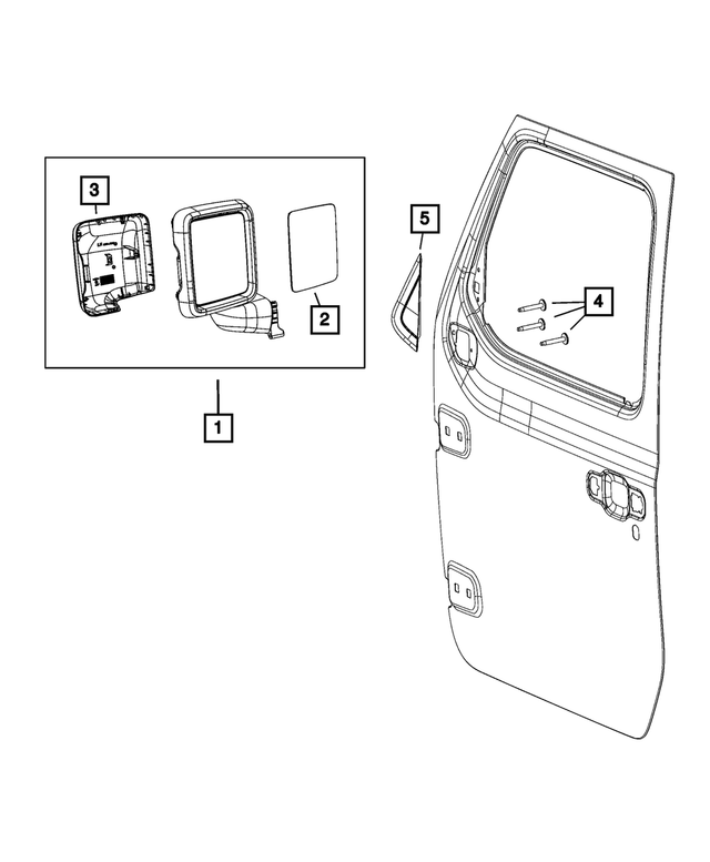 68313481AF - Doors, Door Mirrors and Related Parts: Outside Rearview Mirror, Left for Mopar Image image