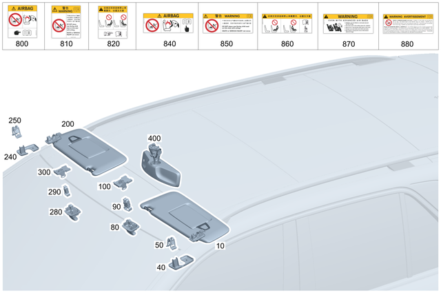 2978101901 - Interior Trim/Exterior Detachable Parts: Sun Visor for Mercedes-Benz: E350, EQE 350, EQE 350 SUV, EQE 350+, EQE 350+ SUV, EQE 500, EQE 500 SUV, EQE AMG, EQE AMG SUV, EQS 450, EQS 450 SUV, EQS 450+, EQS 450+ SUV, EQS 580, EQS 580 SUV, EQS AMG, Maybach EQS 680 SUV Image image