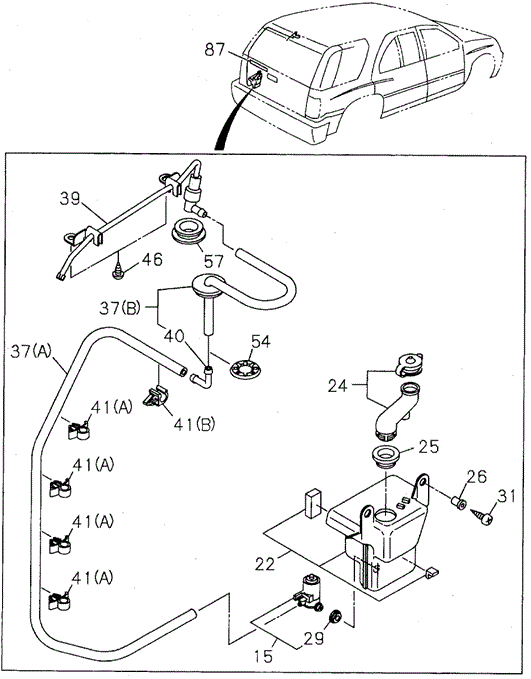 Rear Washer for 1997 Honda Passport #0