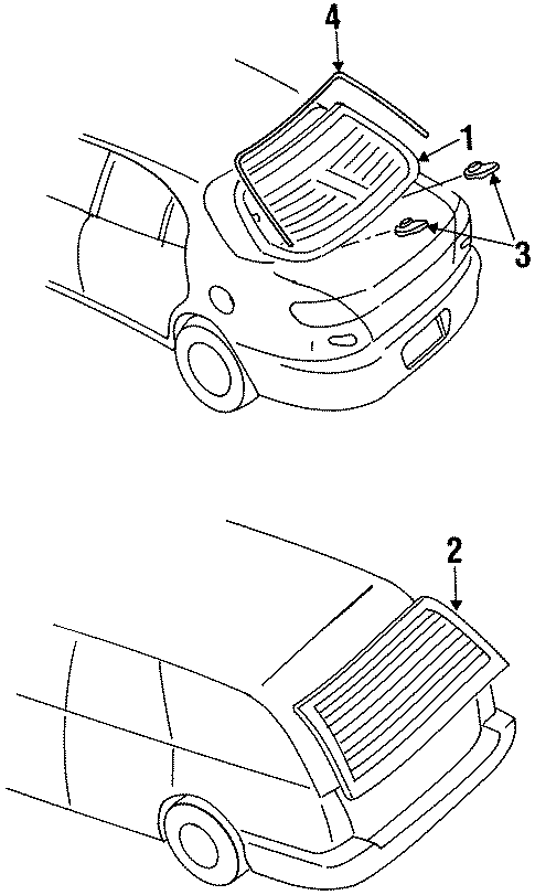Glass & Hardware - Back for 1997 Mercury Tracer #0
