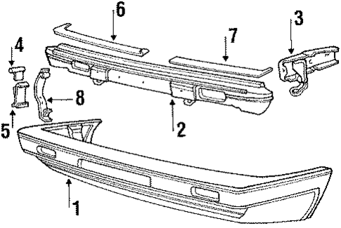 Bumper & Components - Front for 1992 Volkswagen Fox #0