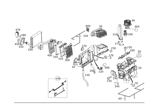 Heating and Air Conditioner Housing with Blower and Wiring Harness for 2014 Mercedes-Benz C350 #0