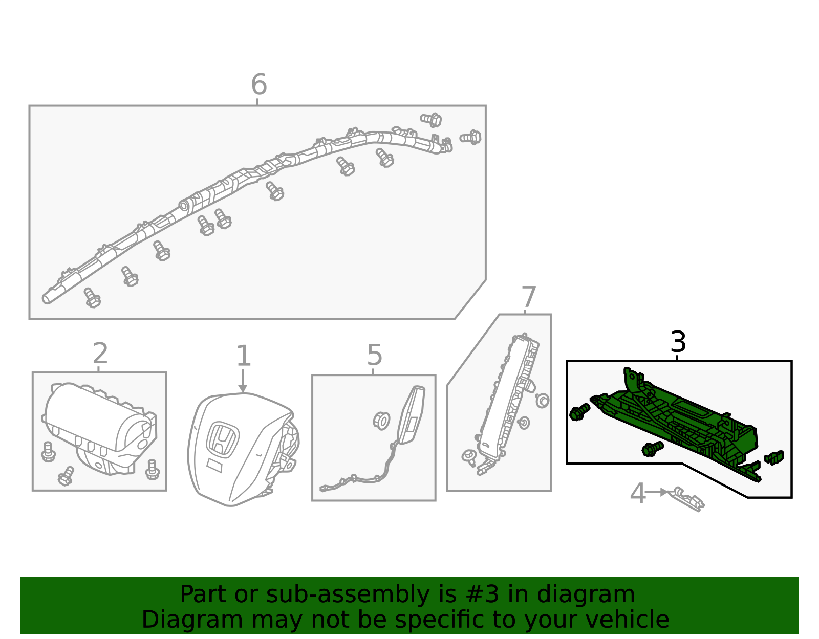 78910-T20-A80ZA - Driver Knee Airbag Module *NH900L* (Deep Black