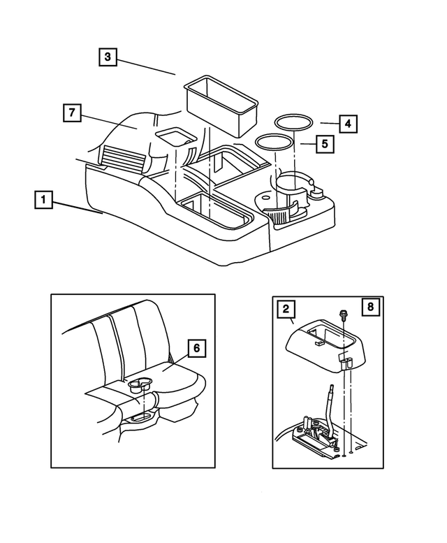 « 5GT26WL5AC – Instrument Panel and Radios and Consoles : Plancher Console pour Mopar Image »