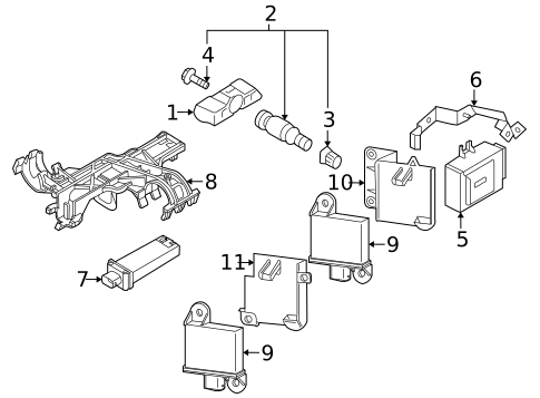 Tire Pressure Monitor Components for 2012 Porsche 911 #0
