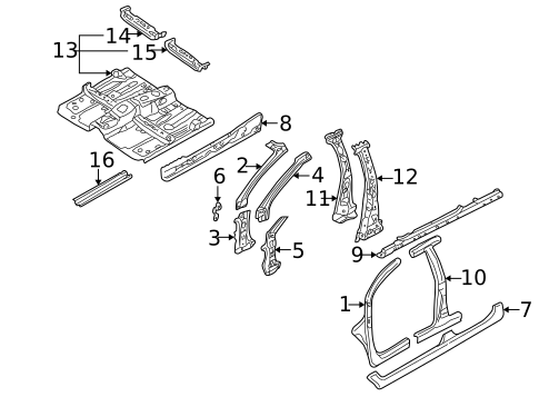 Floor & Rails for 2003 Mazda Protege5 #0