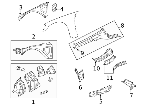 Structural Components & Rails for 2008 Chrysler 300 #0