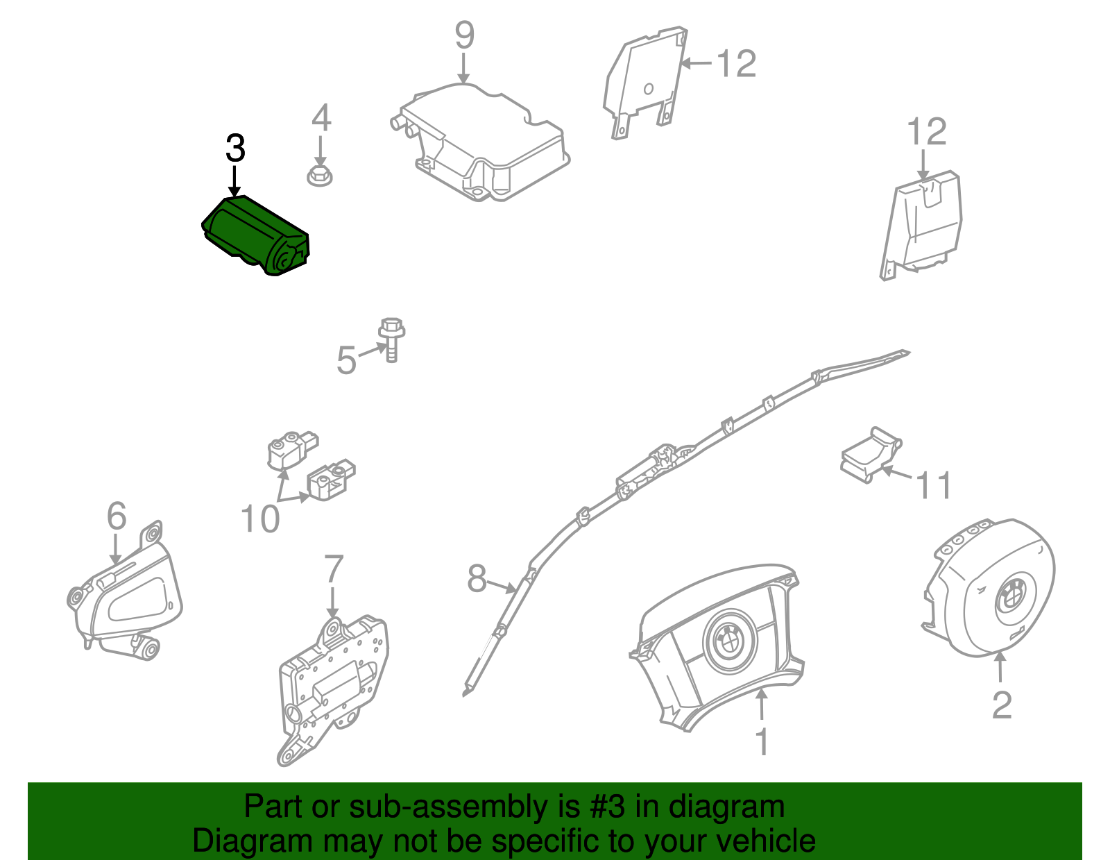 Passenger Inflator Module - BMW (72-12-7-056-041)
