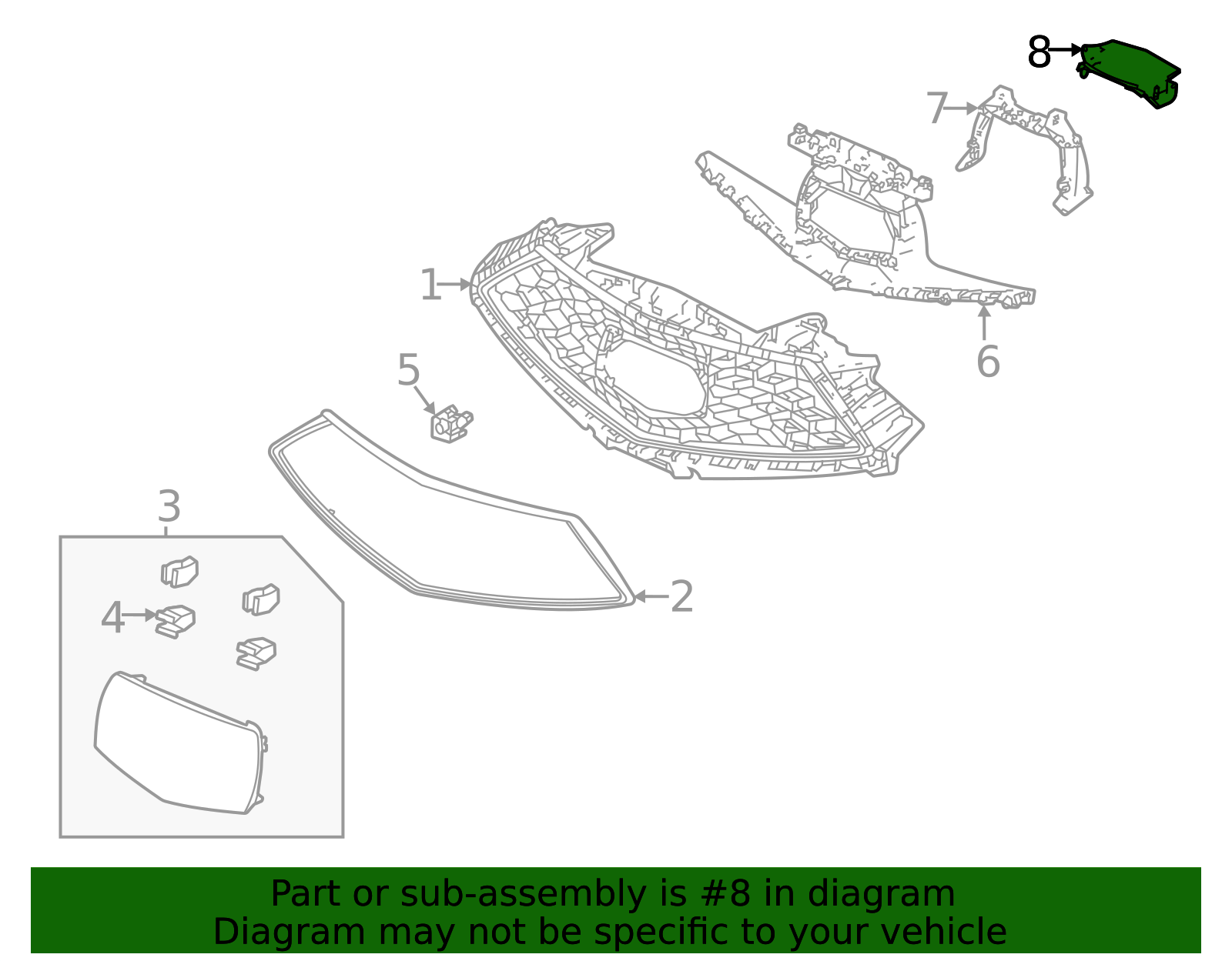 2021-2023 Acura TLX Grille Molding 71123-TGV-A00 | OEM Parts Online