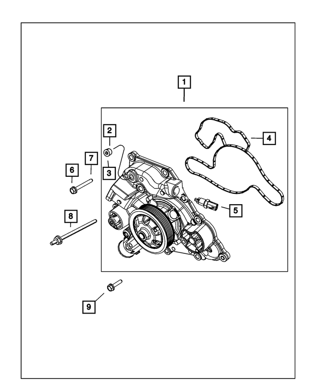 6102184AA - Cooling: Hex Head Bolt And Coned Washer for Chrysler: 300, Aspen | Dodge: Challenger, Charger, Durango, Ram 1500, Ram 2500, Ram 3500, Viper | Jeep: Commander, Grand Cherokee, Grand Cherokee L, Grand Wagoneer, Wagoneer, Wrangler | Ram: 1500, 1500 Classic, 2500, 3500 | SRT: Viper Image