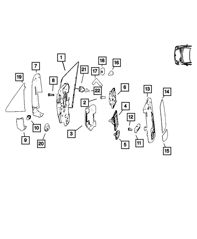68042976AA - Doors, Door Mirrors and Related Parts: Outside Rearview Mirror, Left for Mopar Image