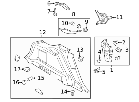 Interior Trim - Quarter Panels for 2018 Lincoln MKX #1