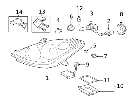 Bulbs - Chassis for 2003 Lexus ES300 #1