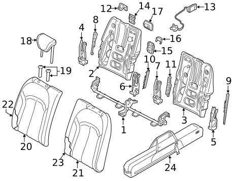 Rear Seat Components for 2019 Audi A3 #1