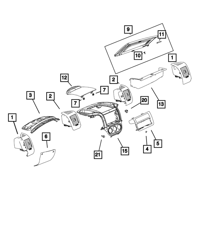 6EF55JXWAA - Interior Trim: Air Conditioning &amp; Heater Outlet, Left, Outboard for Mopar Image