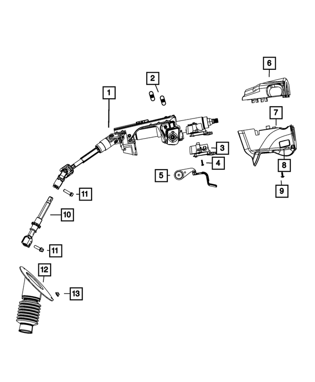 5057238AC - Steering: Multifunction Switch &amp; Clockspring Support Mount for Mopar Image
