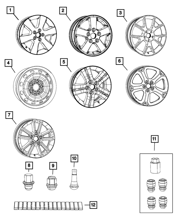 5PS08DD5AB - : Aluminum Wheel, Front Or Rear for Mopar Image
