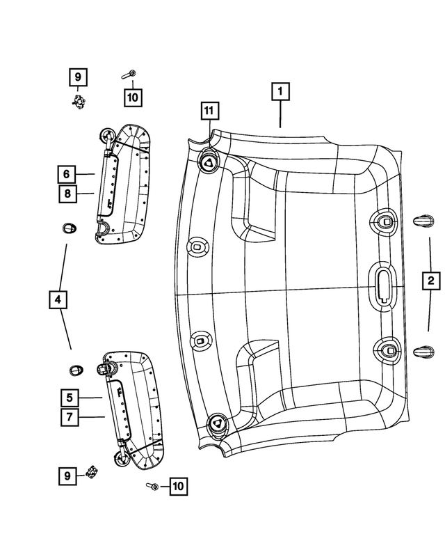 « 5UP08BD1AC – Interior Trim : Garnissage Du Pavillon pour Mopar Image »