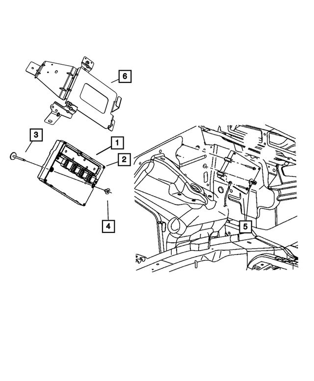 5149043AB - Electrical: Powertrain Control Module Bracket for Mopar Image
