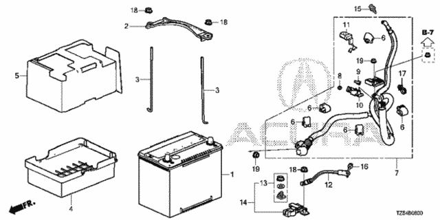 Battery (1) for 2014 Acura MDX #0