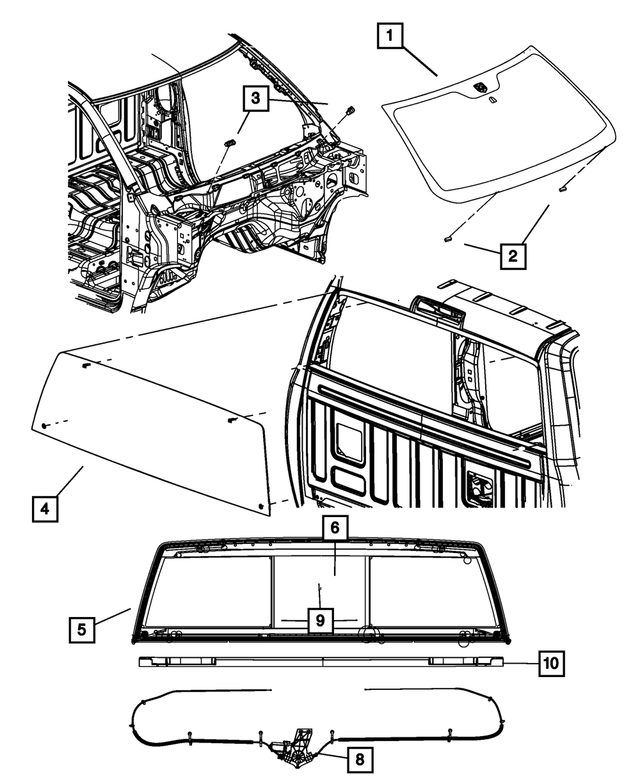 68362491AC - Glass: Windshield for Mopar Image
