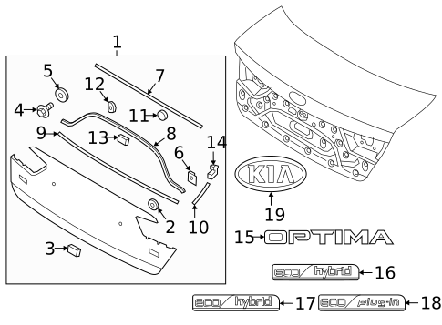 Exterior Trim - Trunk for 2017 Kia Optima #0