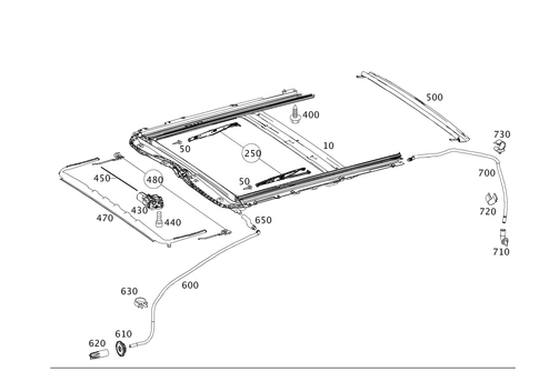 Tilting/Sliding Roof Frame for 2014 Mercedes-Benz E400 #0