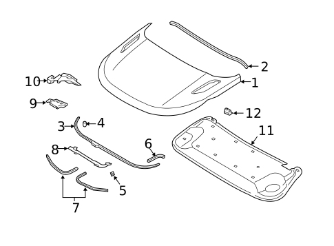 Hood & Components for 2022 Land Rover Range Rover Evoque #1