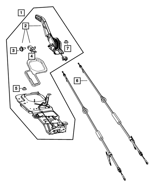 52125207AF - : Parking Brake Cable, Left Rear for Mopar Image