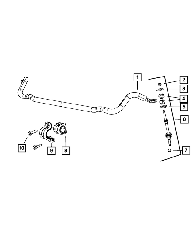 68027835AA - Front Suspension: Front Stabilizer Bar for Mopar Image