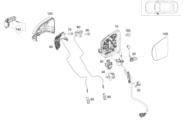 2388108500 - Front Doors: Mirror Frame for Mercedes-Benz: E400, E450, E53 AMG Image image