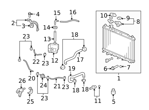 Radiator & Components for 2010 Honda CR-V #0