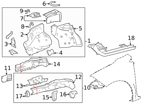 Structural Components & Rails for 2018 Toyota Corolla #0