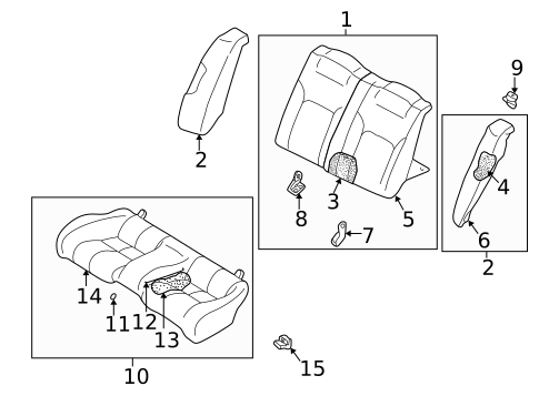Rear Seat Components for 2002 Dodge Stratus #0