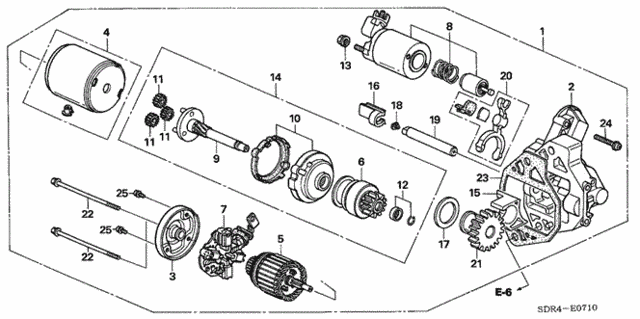 Starter Motor (Mitsubishi) for 2007 Honda Accord #0