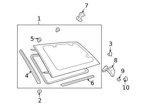 Glass - Side Panel for 2008 Toyota Sienna #0