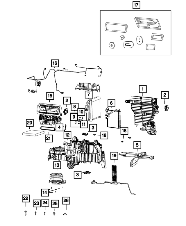 68396044AB - Air Conditioners and Heaters: A/c And Heater Unit Seal Kit for Mopar Image image