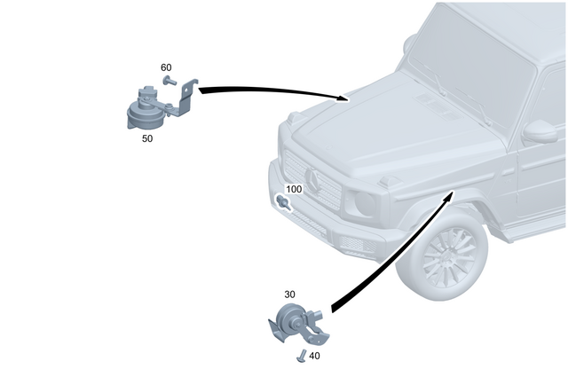 4655420100 - Electrical Equipment and Instruments: Horn for Mercedes-Benz: G500, G550, G580, G63 AMG Image image