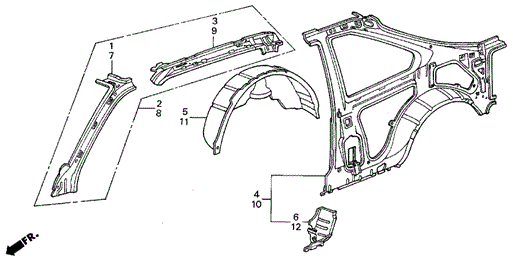Inner Panel 3DR for 1986 Acura Integra #0