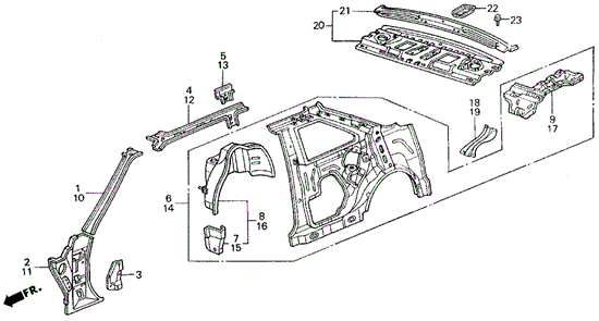 Inner Panel for 1988 Honda Accord #0