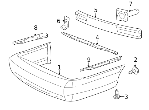 Bumper & Components - Rear for 2003 Mercury Marauder #0