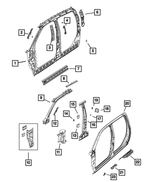 68066893AG - Body Sheet Metal Except Doors: Body Side Aperture Inner Complete Panel, Left for Dodge: Ram 2500, Ram 3500 | Ram: 2500, 3500 Image