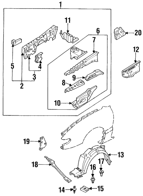 Structural Components & Rails for 1994 Mazda MX-6 #0