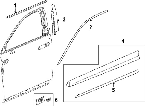 Exterior Trim - Front Door for 2025 Cadillac ESCALADE IQ #0