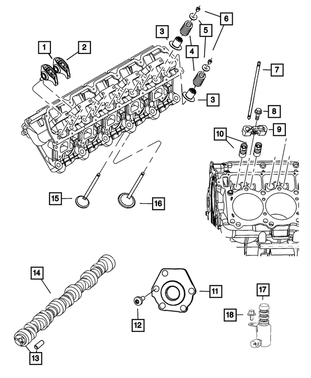 5037805AA - 8.4L Gas; Engine: Valve Rocker Arm And Pivot, Exhaust for Mopar Image