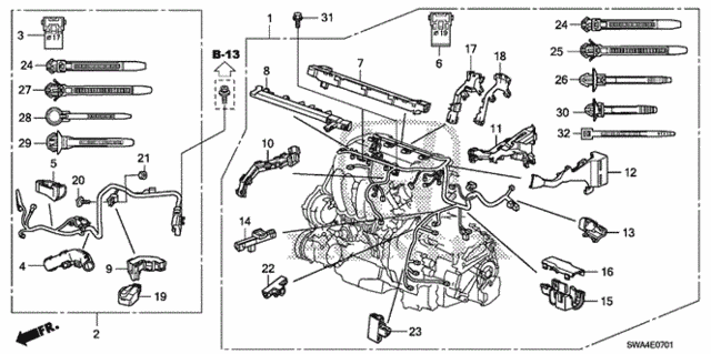 Engine Wire Harness ('10-) for 2011 Honda CR-V #0
