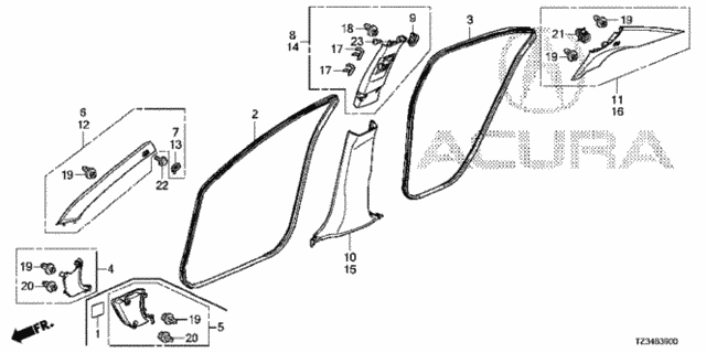 Pillar Garnish for 2015 Acura TLX #0