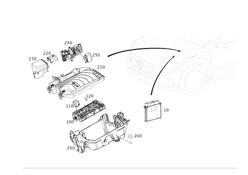 Control Units, Fuse Boxes and Relays in Engine Compartment for 2017 Mercedes-Benz GLA250 #0