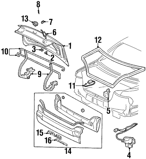 Lid & Components for 1998 Oldsmobile Cutlass #0